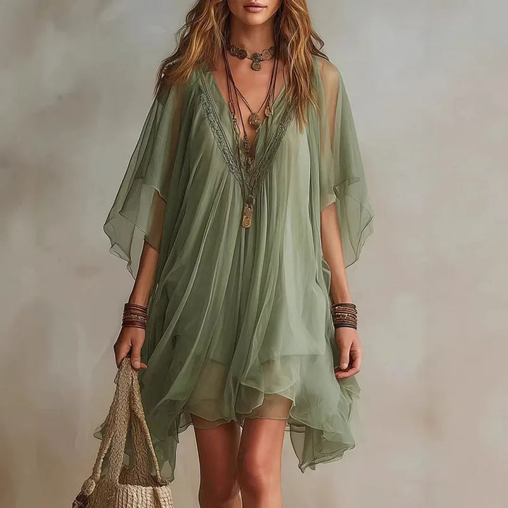 Selene Lace Trim Mini Dress