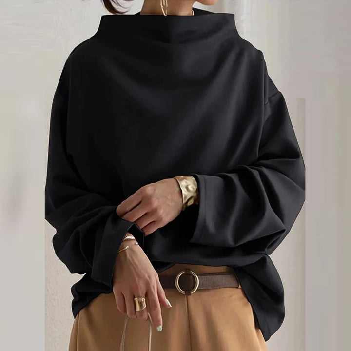 Sabine Draped High Neck Blouse