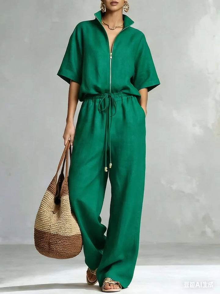 Eliza Zip Front Trouser Matching Set