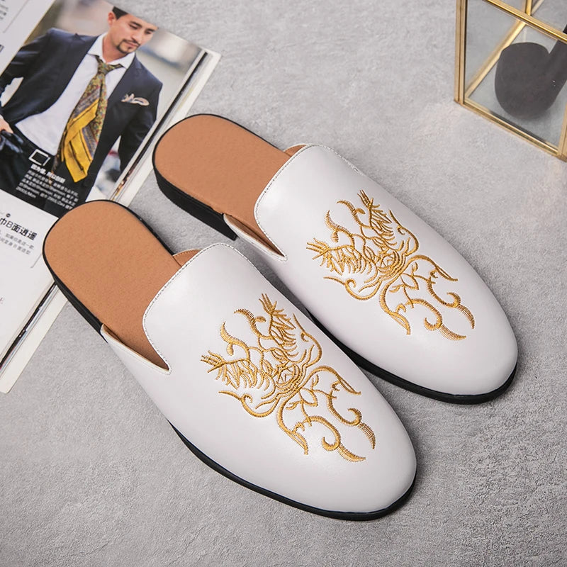 Gabriel Embroidered Mule Loafers