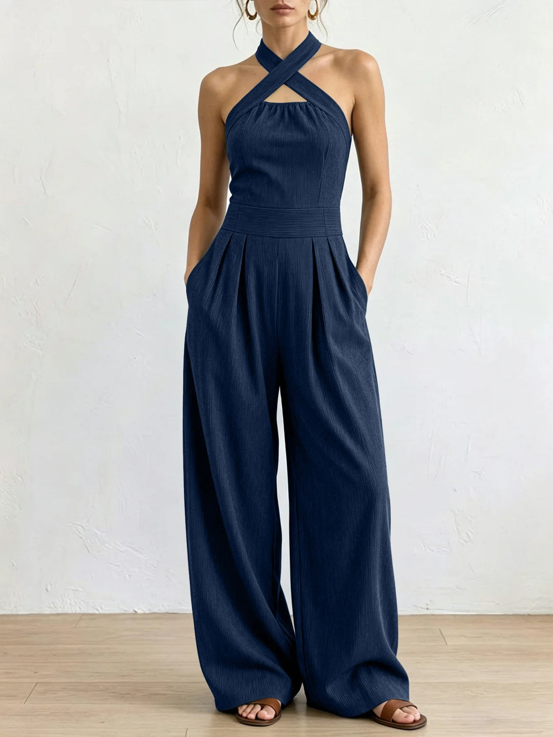 Valeria Halter Wide Leg Jumpsuit