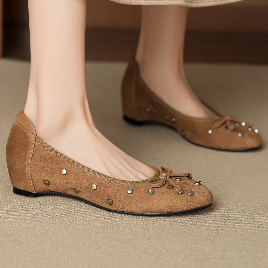 Rowena Suede Round Toe Flats