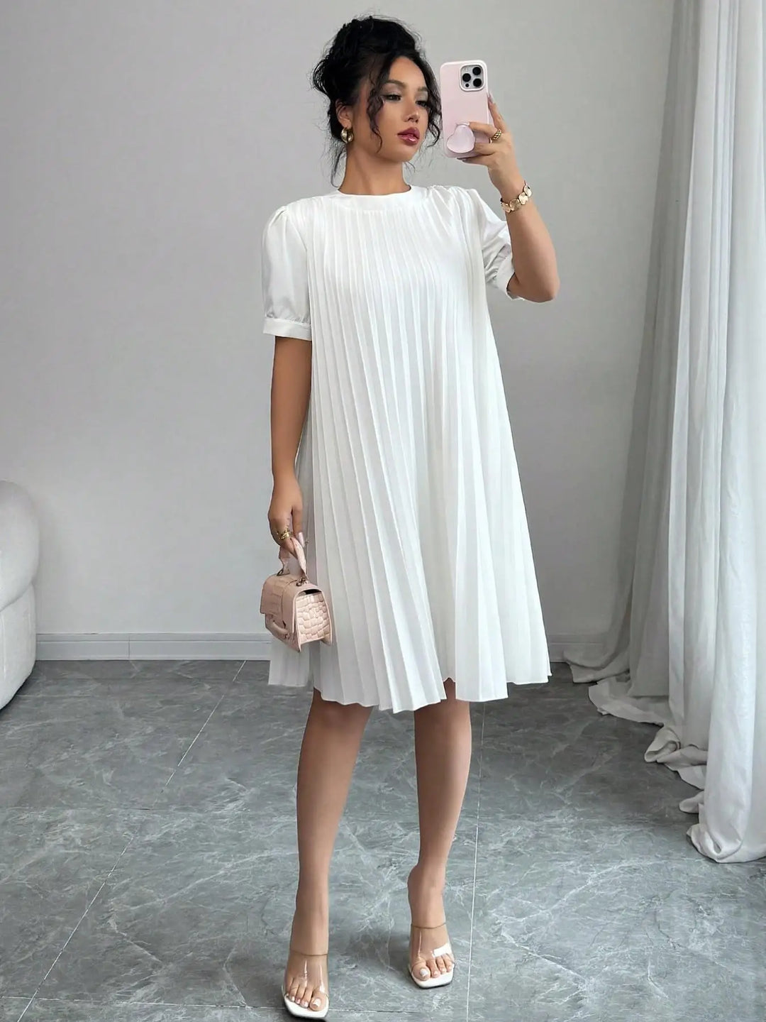 Emmeline Pleated Midi Dress