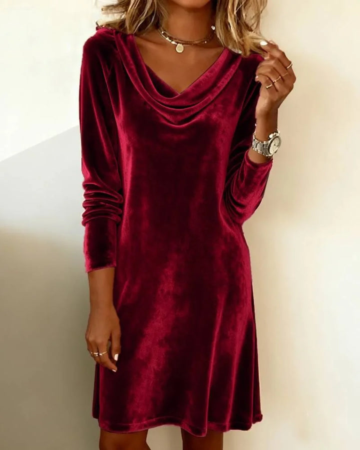 Romy Cowl Neck Velvet Dress