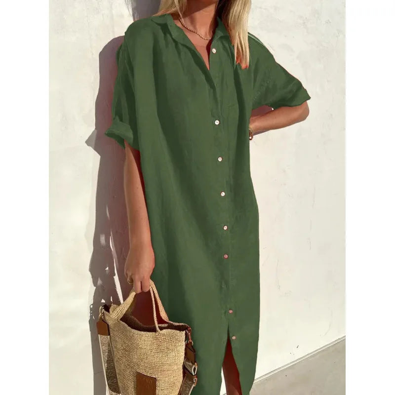 Brielle Button Front Midi Dress