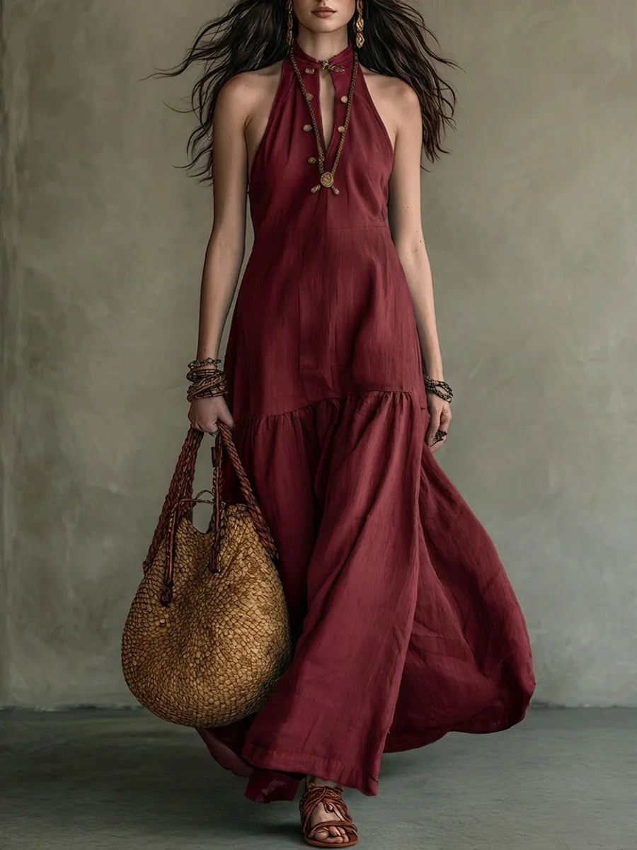 Ivy Elegant Ruffle Hem Maxi Dress