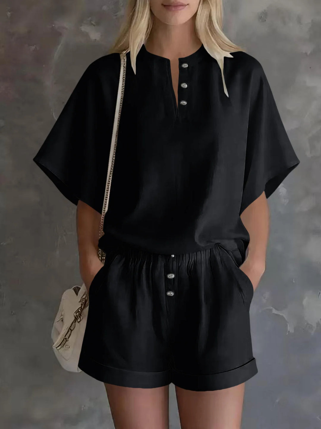 Solenne Short Sleeve Casual Two-Piece Set