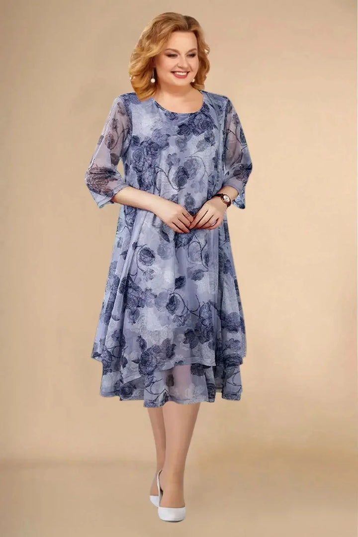 Cressida Floral Sheer Sleeve Midi Dress