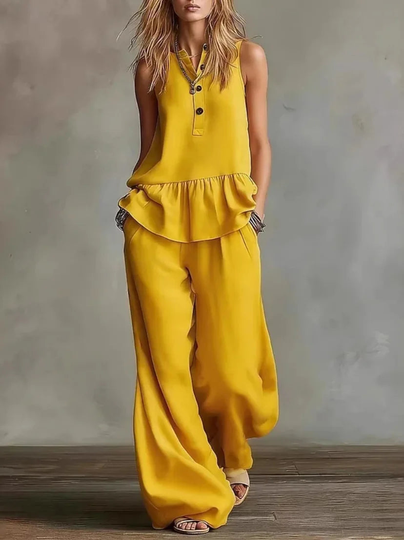 Tonette Casual Wide Leg Pants Set