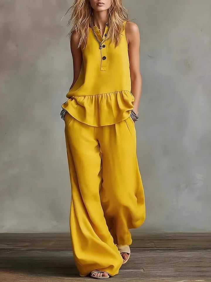 Tonette Casual Wide Leg Pants Set