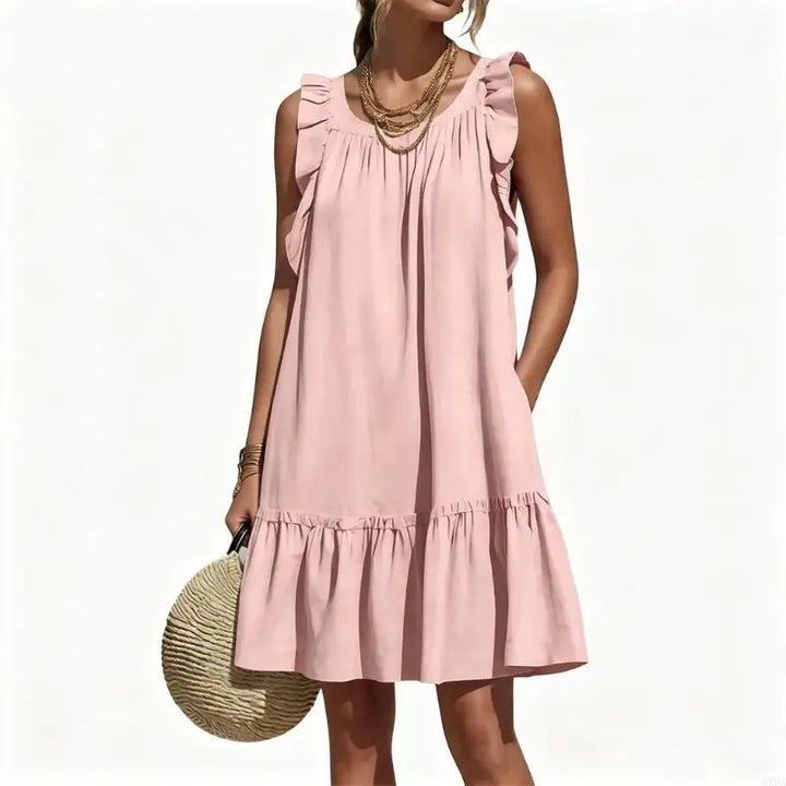 Maisie Ruffle Sleeve V Neck Mini Dress