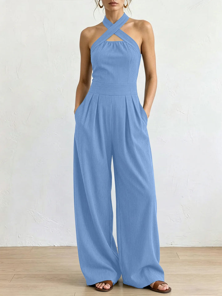Valeria Halter Wide Leg Jumpsuit
