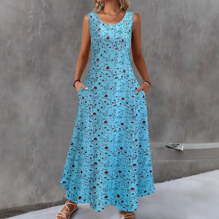 Tansy Boho Floral Pocket Maxi Dress