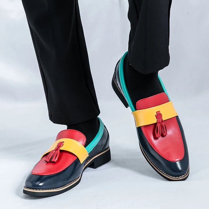 Alistair Colorblock Tassel Loafers