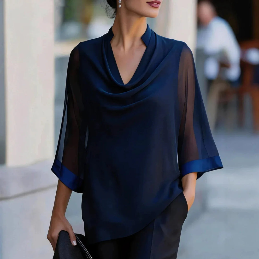 Amelie Draped Chiffon Blouse