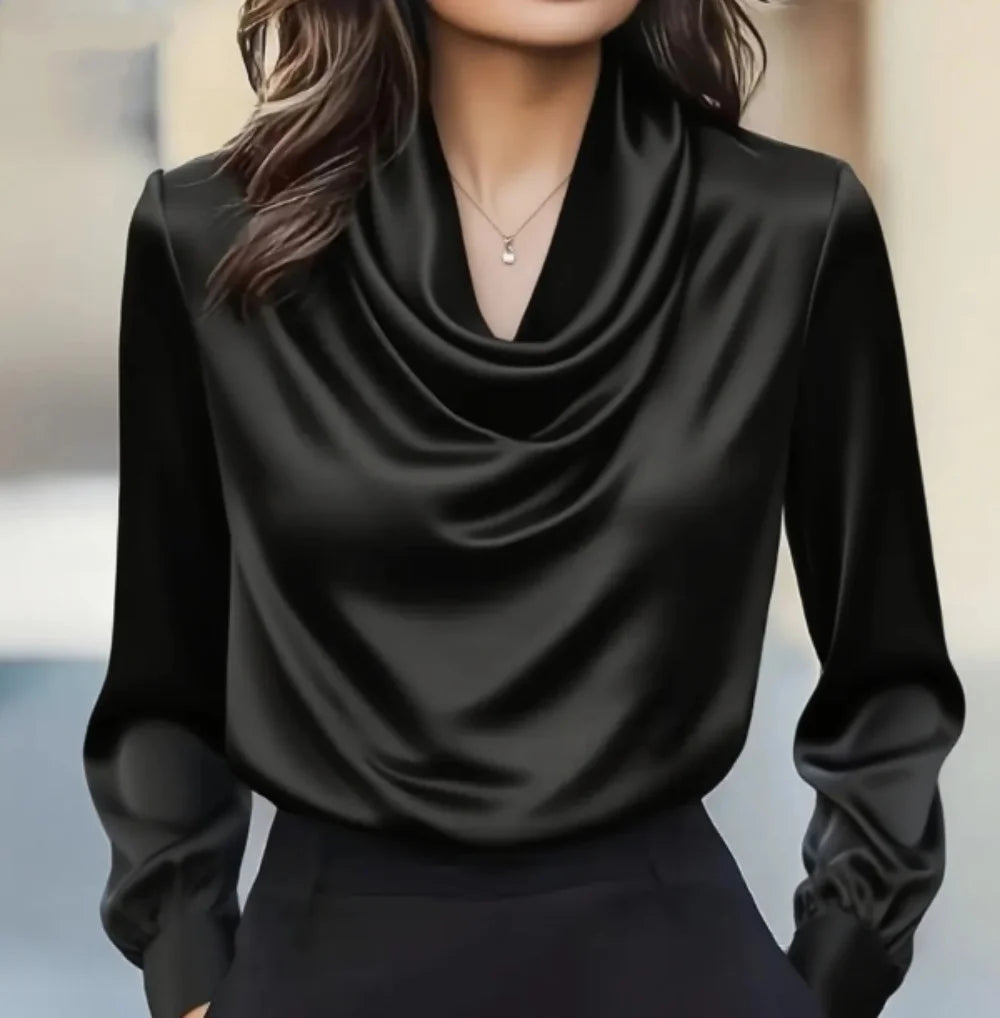 Martina Cowl Neck Satin Blouse