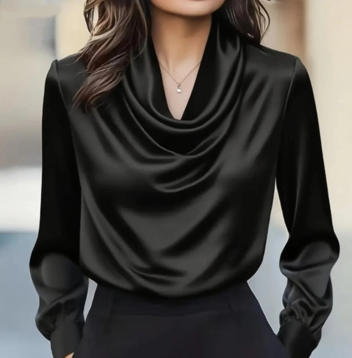 Martina Cowl Neck Satin Blouse