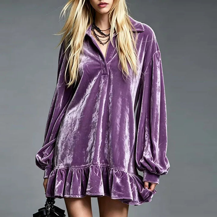 Rosalie Velvet Ruffle Mini Dress