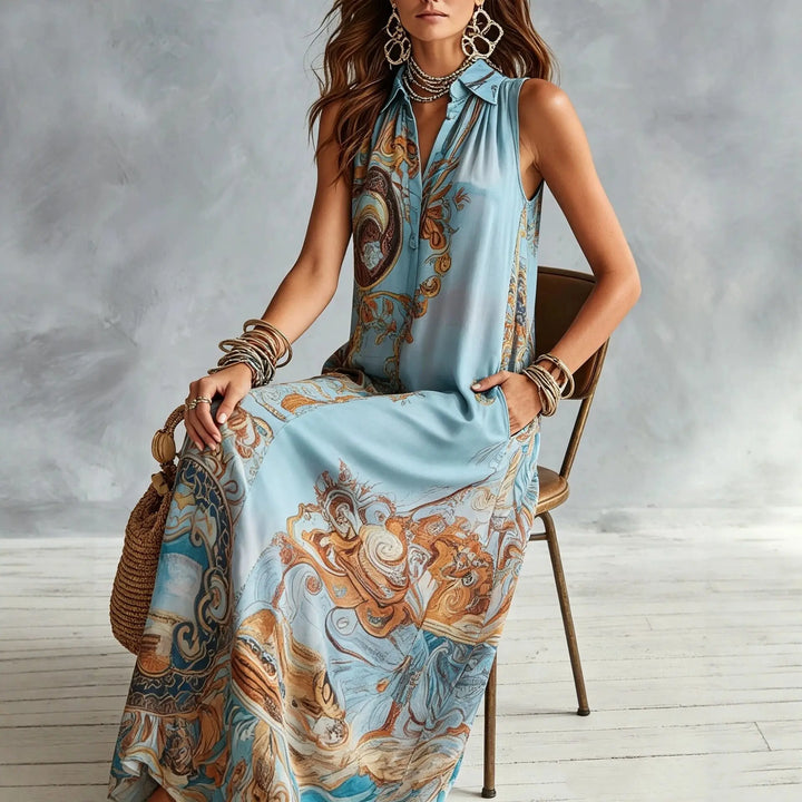 Zinnia Boho Print Maxi Dress