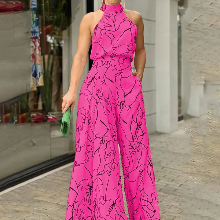 Reese Halter Wide Leg Jumpsuit