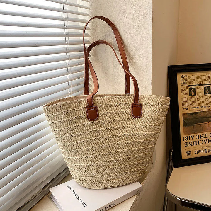 Sia Straw Woven Shoulder Bag