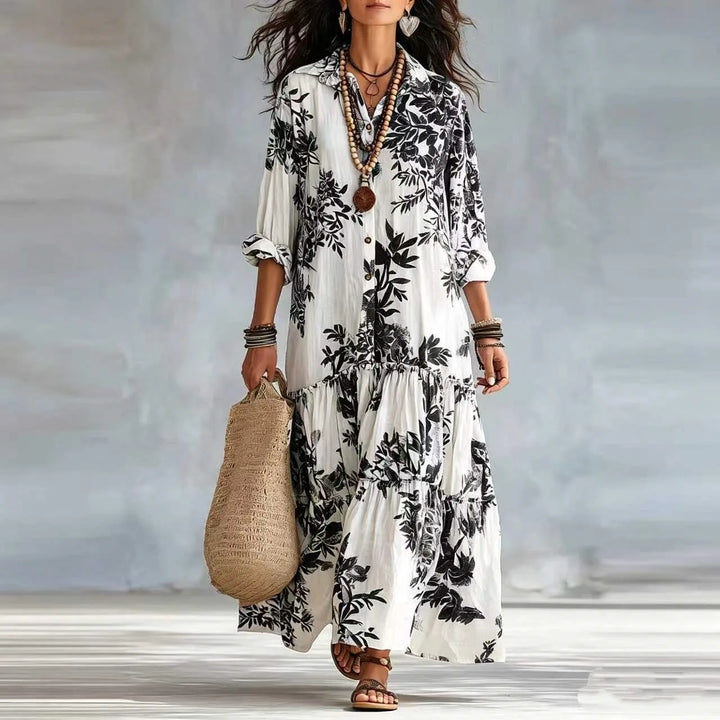 Delphine Floral Shirt Maxi Dress