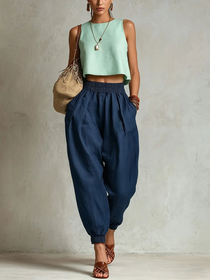 Ashley Elastic Waist Harem Trousers
