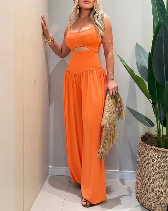 Amaris Sleeveless Cut Out Wide Leg Jumpsuit