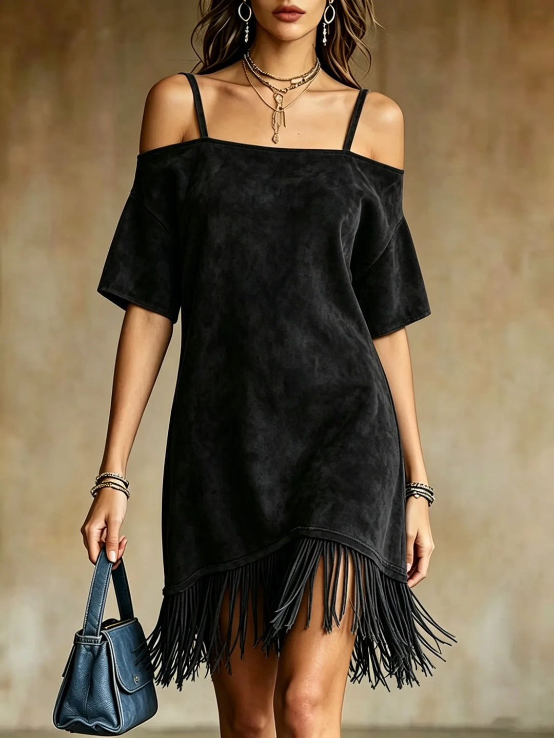 Jade Fringe Mini Dress