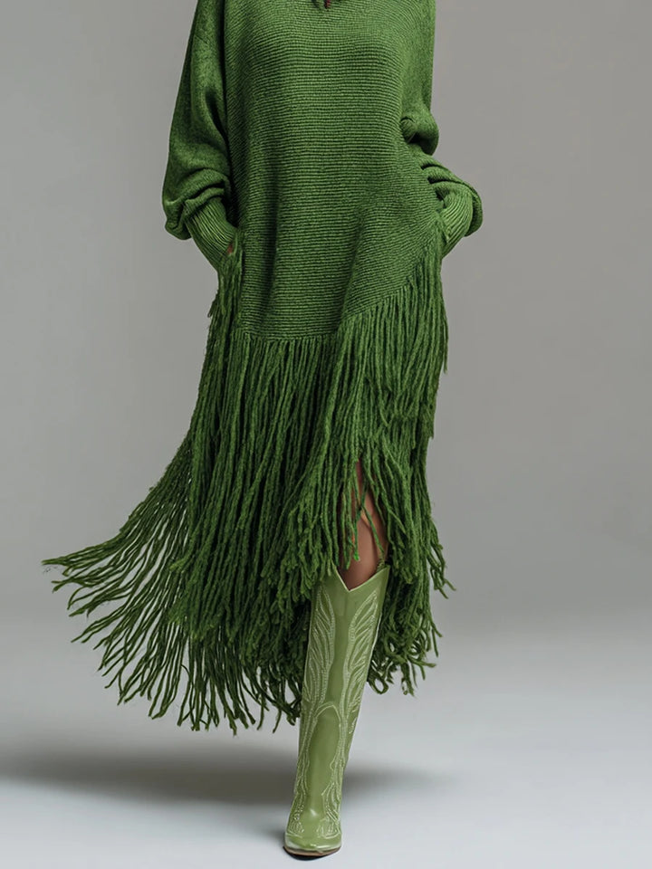 Celestine Fringe Knit Midi Dress