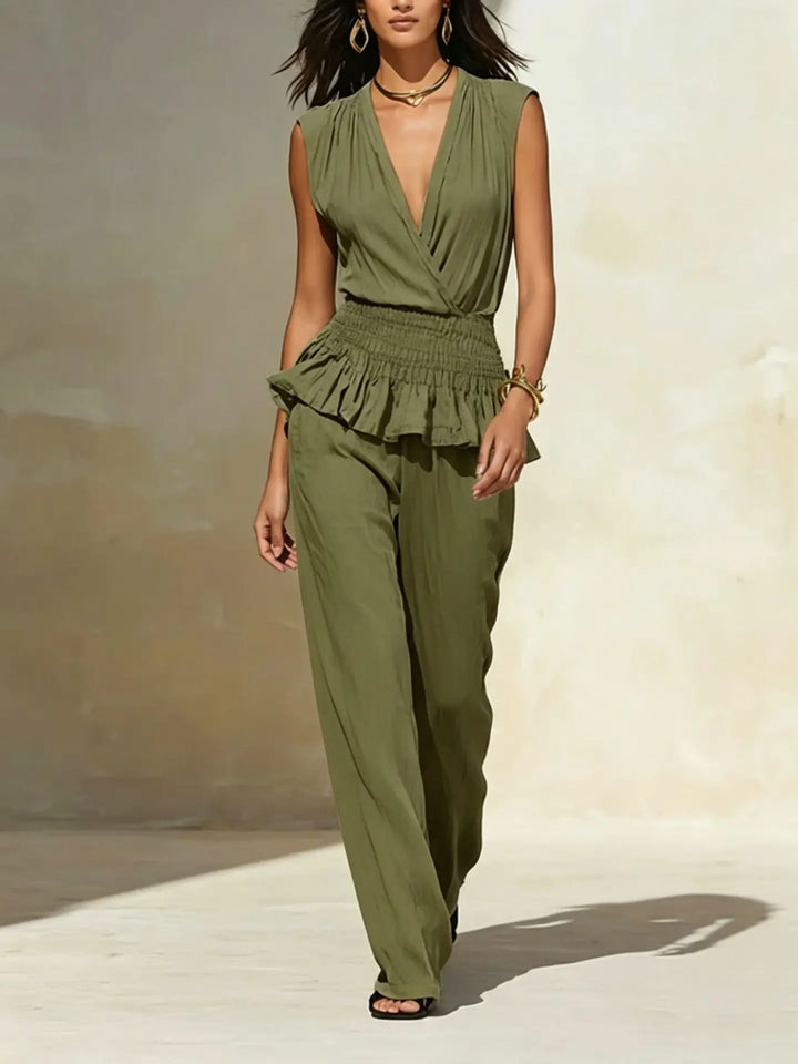 Aira Ruffle Peplum Jumpsuit