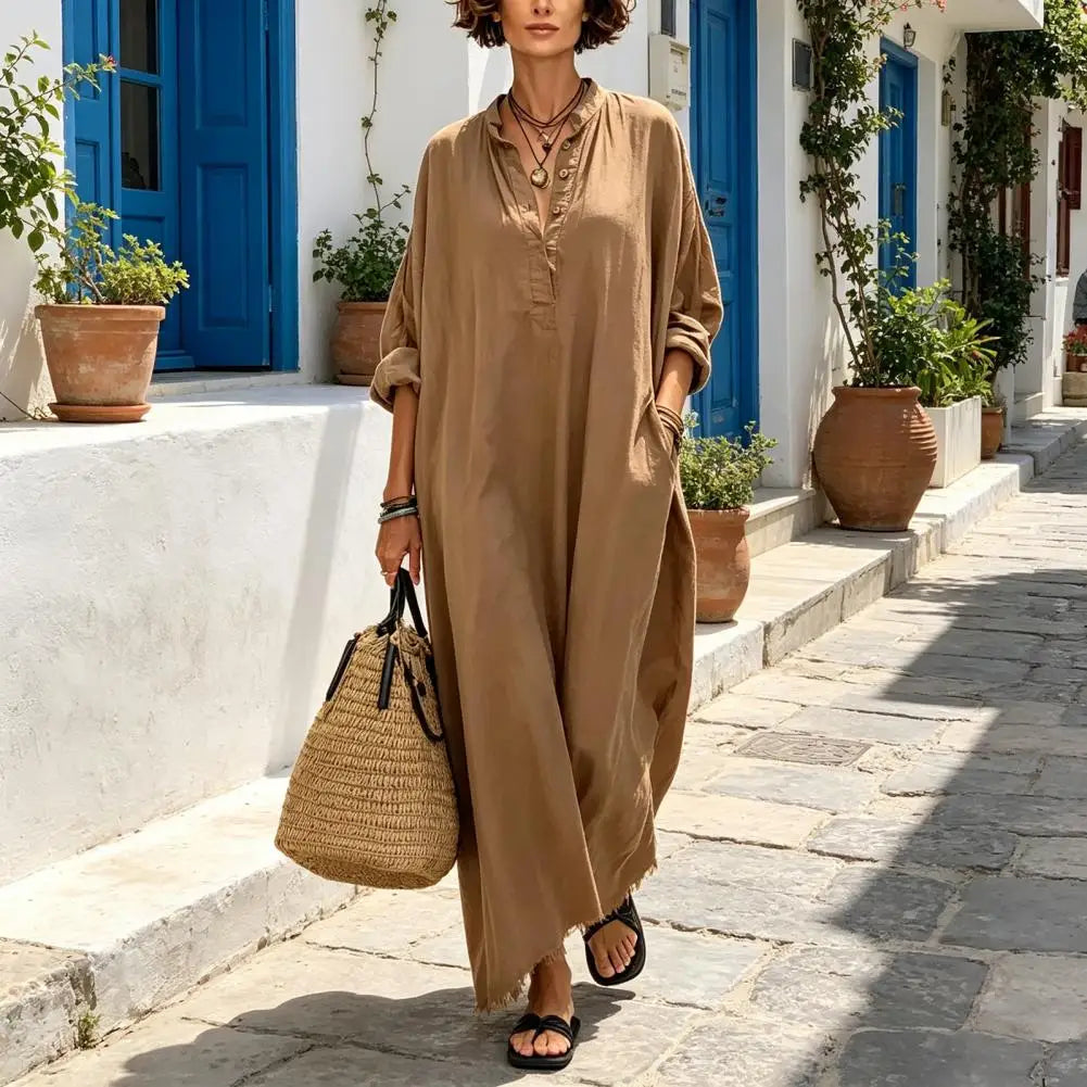 Amy Casual Maxi Shirt Dress