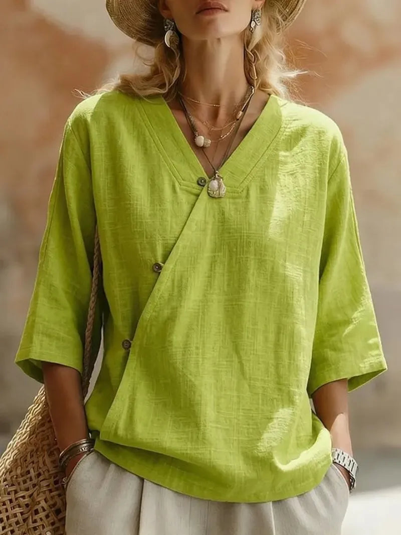 Carla Oversized V Neck Blouse