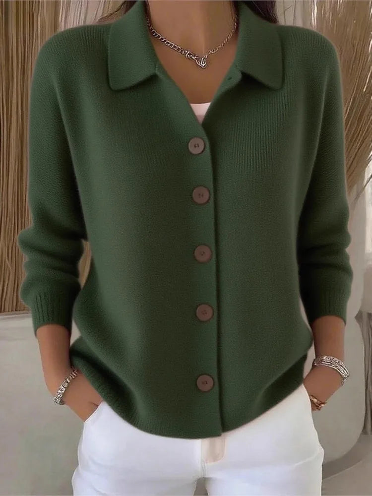 Genevieve Collared Knit Cardigan