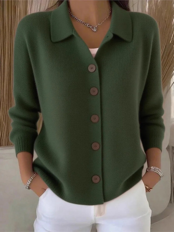 Genevieve Collared Knit Cardigan