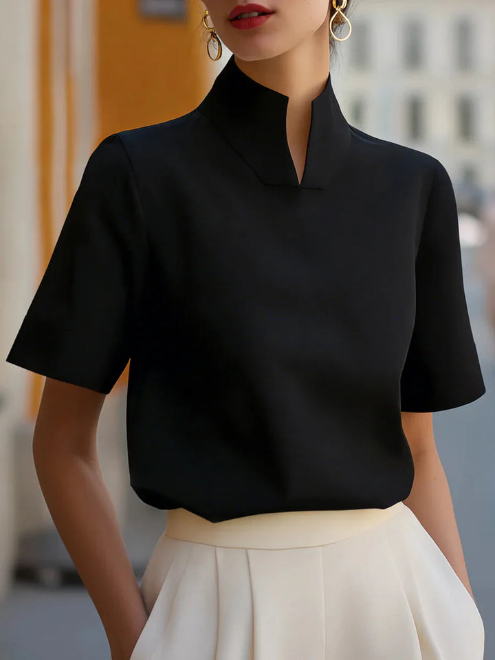Natalie Structured Stand Collar Blouse