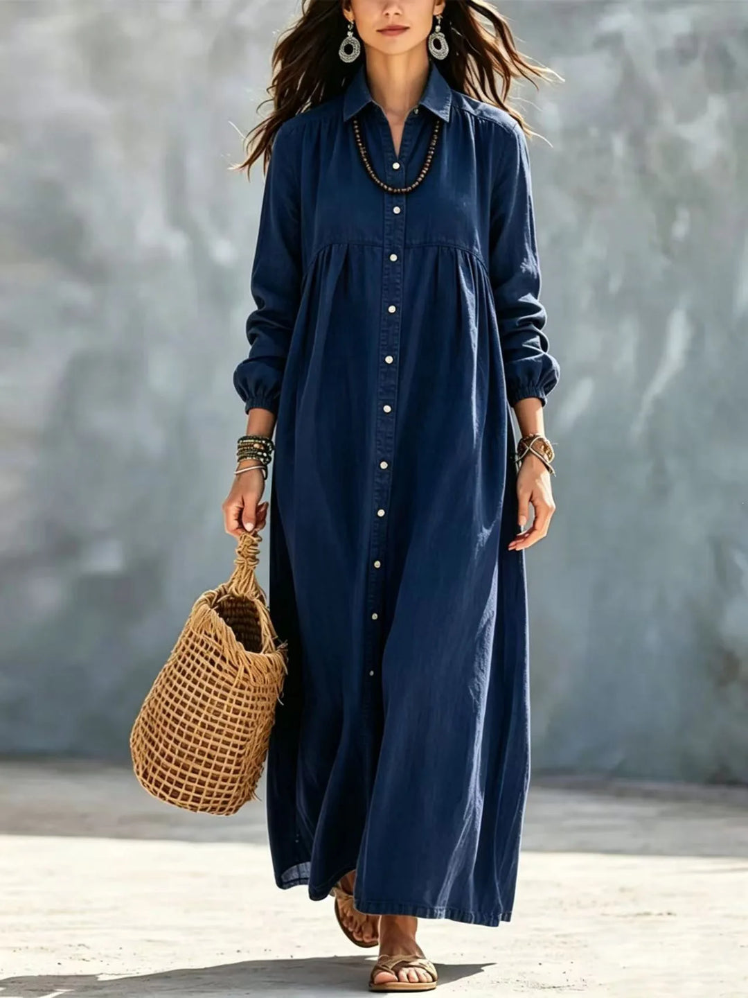 Cressida Button Front Maxi Dress