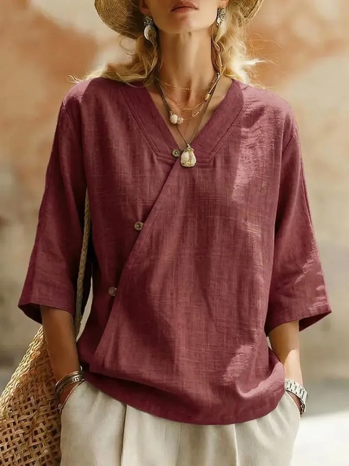 Carla Oversized V Neck Blouse
