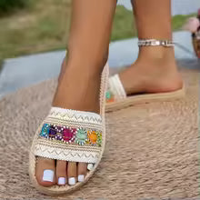 Freya Bohemian Woven Slide Sandals