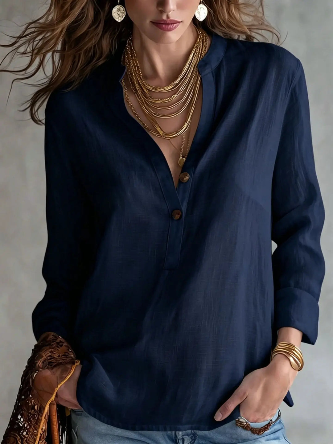 Aubrey Breathable Linen Blend Blouse