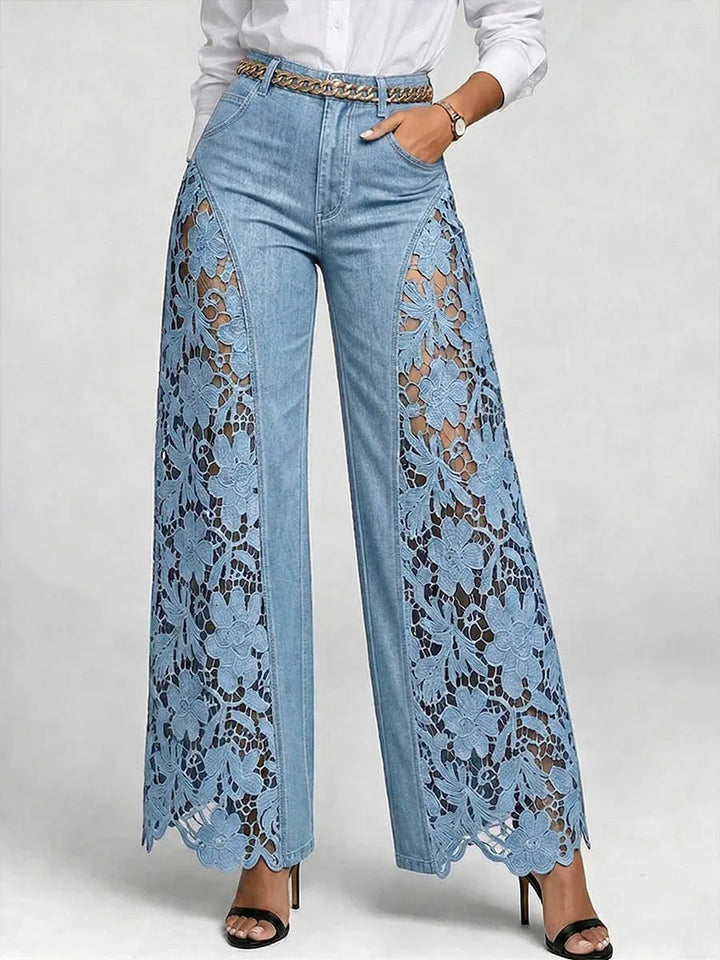 Noelle Floral Lace Wide Leg Pants