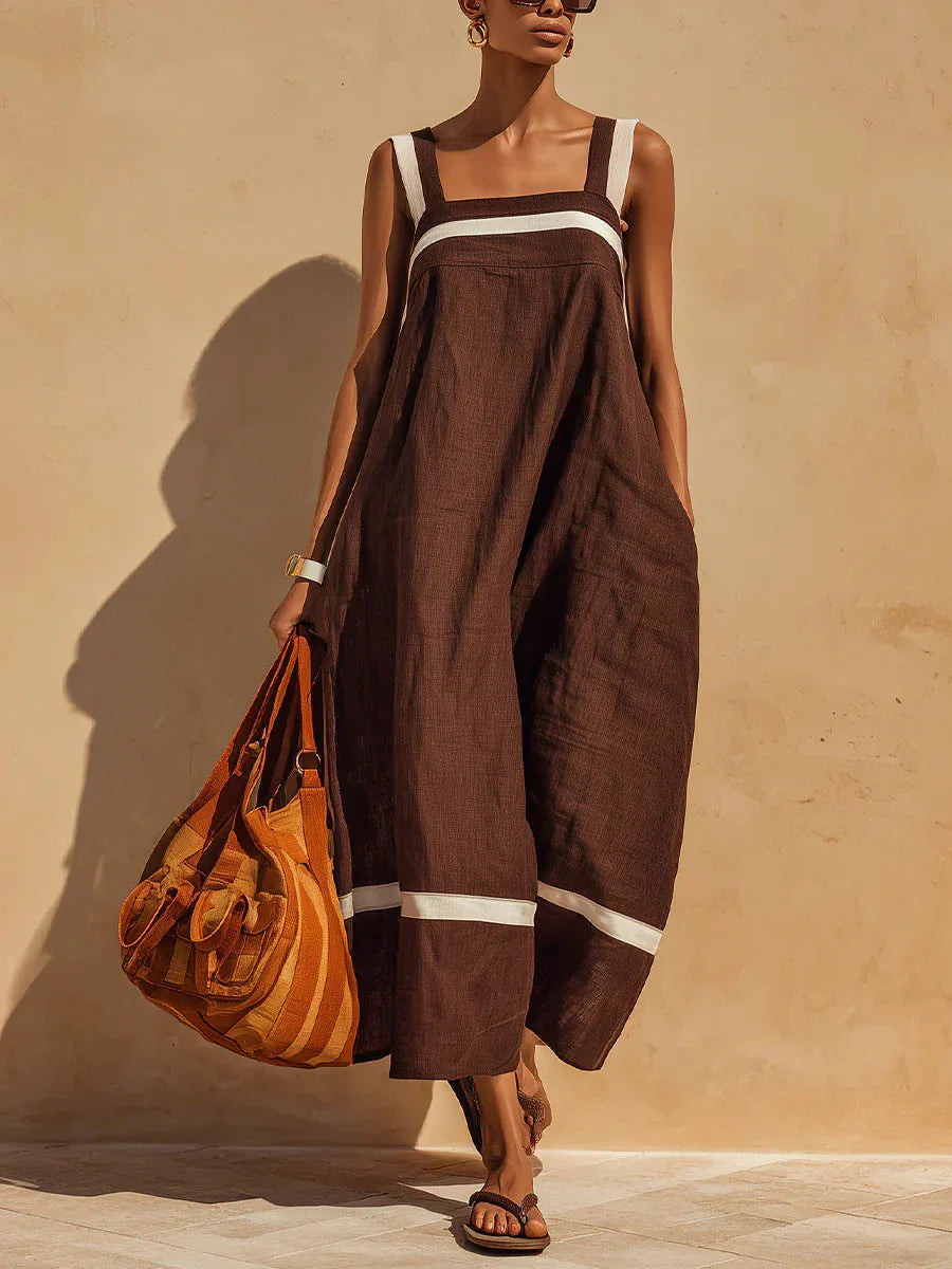 Karen Breathable Linen Slip Midi Dress