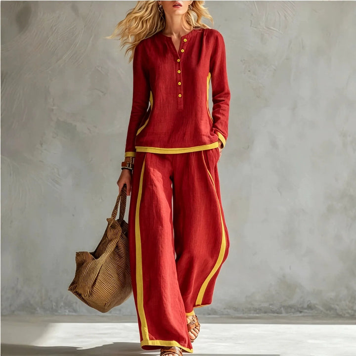 Camille Contrast Linen Set