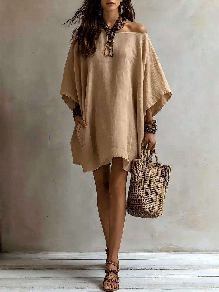 Aveline Off Shoulder Batwing Midi Dress