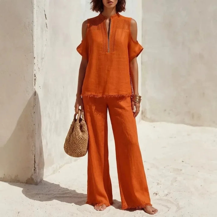 Bernadette Zip Neck Two Piece Set