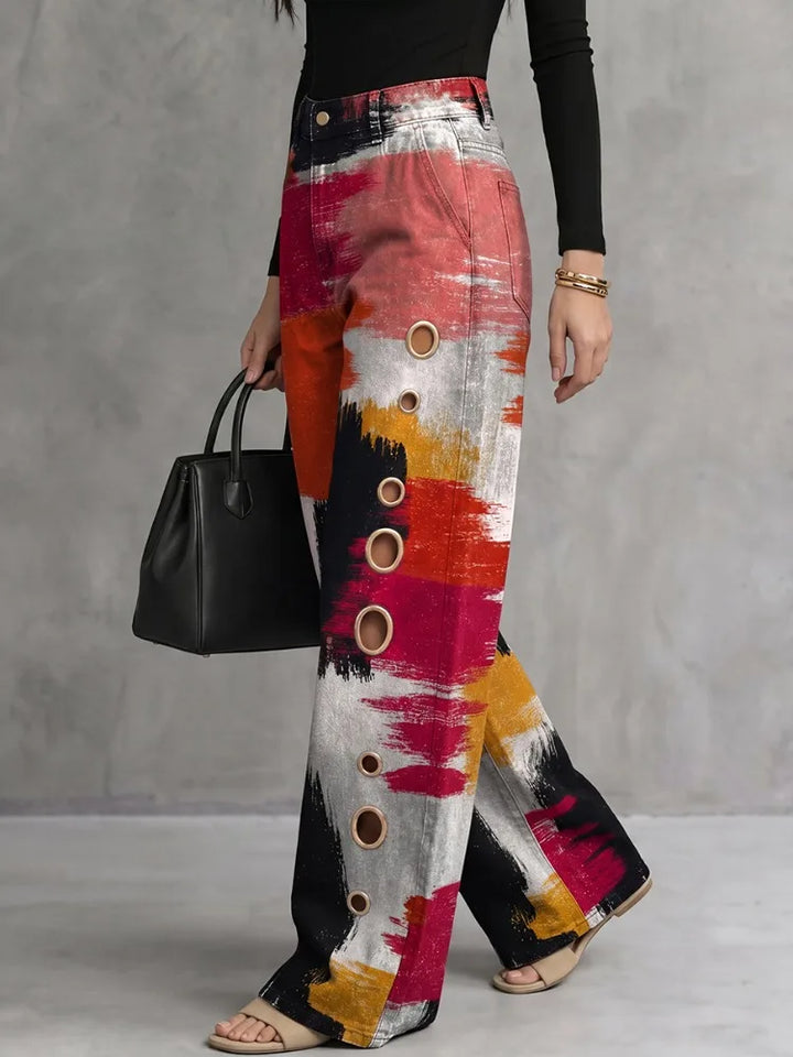 Elara Printed Wide Leg Trousers