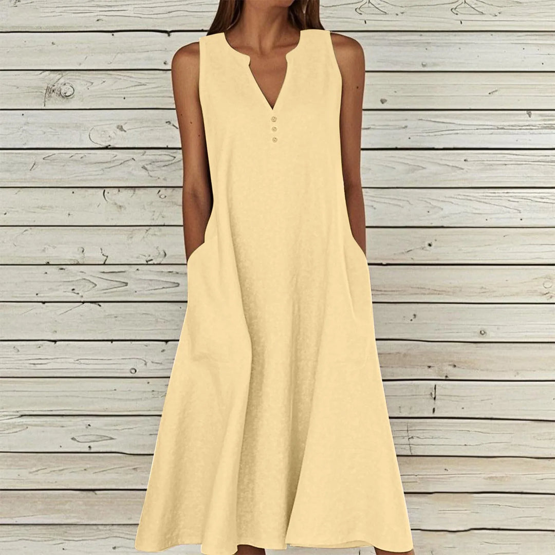 Kailey Effortless V Neck Midi Dress