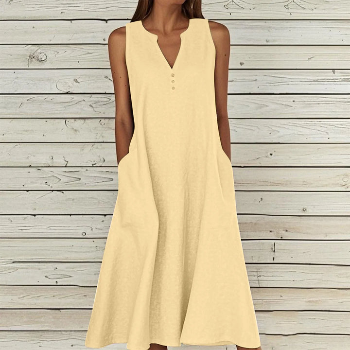 Kailey Effortless V Neck Midi Dress