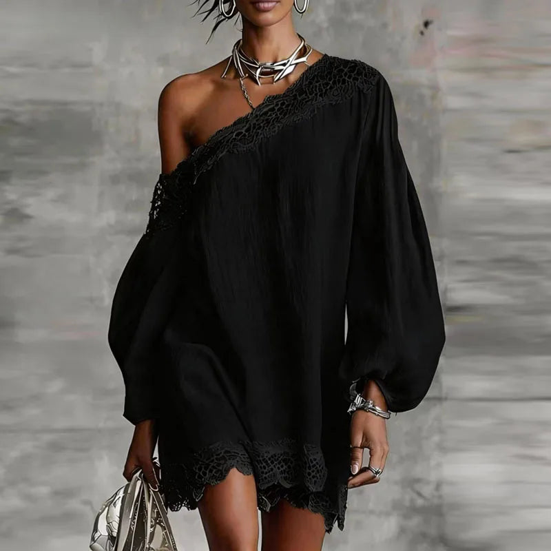 Bellarose One Shoulder Boho Mini Dress