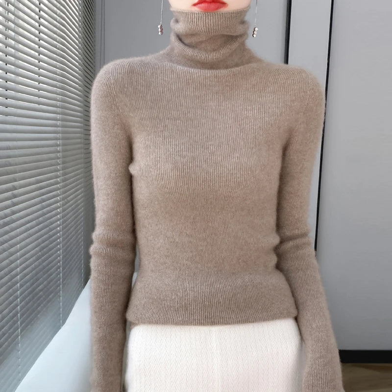 Delphine Ribbed Turtleneck Sweater